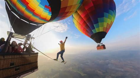 Vail’s Davis Hermes slacklines between two hot air balloons over 